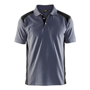 POLO PIQUE 2 COULEURS GRIS/NOIR