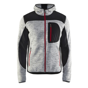 VESTE TRICOTEE GRIS CHINE/NOIR