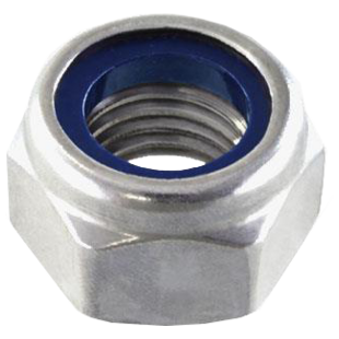 ECROU AUTO-FREINE A BAGUE NYLON SERIE EN ACIER ZN BLANC