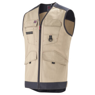 GILET TROWEL BEIGE/NOIR