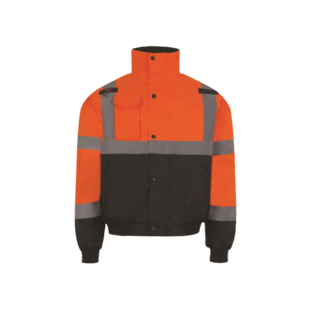 BLOUSON HAUTE VISIBILITE CARGO ORANGE/NOIR