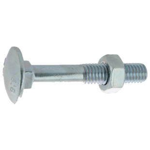 BOULON TRCC DIN 603/555 ACIER ZINGUE BLANC