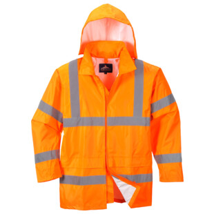 VESTE DE PLUIE HAUTE VISIBILITE POLYESTER/PVC ORANGE H440