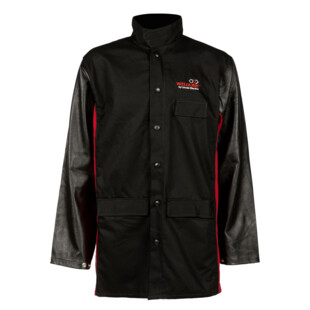 VESTE COTON MANCHE CUIR PLEINE FLEUR