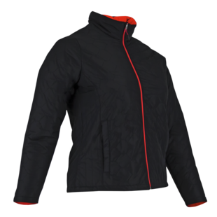 BLOUSON FEMME LAPONIE NOIR/ROUGE FLUO