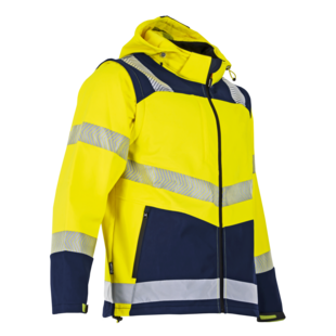 VESTE SOFTSHELL HAUTE VISIBILITE VISEUR JAUNE