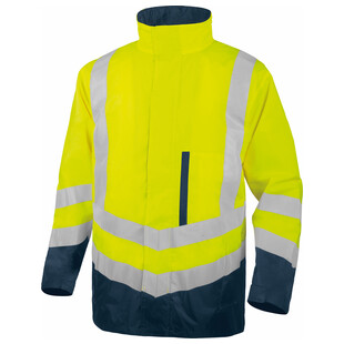 PARKA HAUTE VISIBILITE OPTIMUM3 5 EN 1 JAUNE FLUO/BLEU MARINE