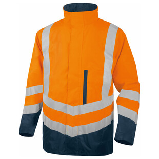 PARKA HAUTE VISIBILITE OPTIMUM3 5 EN 1 ORANGE FLUO/BLEU MARINE