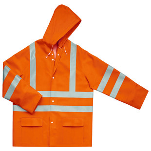 VESTE DE PLUIE HAUTE VISIBILITE ORANGE FLUO 900VESHV