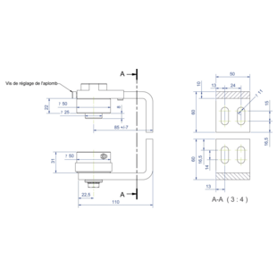 PIVOT SUR ROULEMENTS POUR PORTAIL JUSQU'A 750 KG