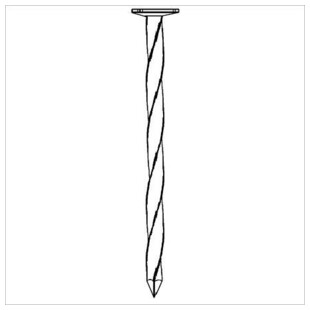 POINTE TETE PLATE CARREE - TORSADEE - ACIER GALVANISE A CHAUD "TP CT HDG"