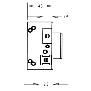 SERRURE EN APPLIQUE MODULABLE A CYLINDRE EUROPEEN ND10
