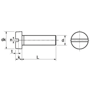 VIS A TETE CYLINDRIQUE FENDUE NYLON 6.6