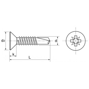 VIS AUTOPERCEUSE TETE FRAISEE INOX A2