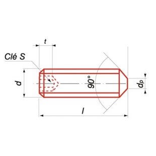 VIS STHC BOUT POINTEAU BRUT