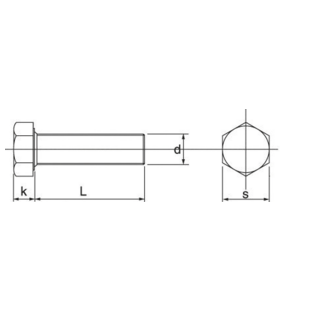 VIS A METAUX TETE HEXAGONALE INOX A2