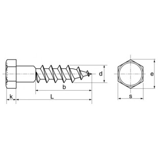VIS A BOIS TETE HEXAGONALE TIREFOND INOX A2