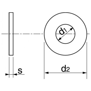 RONDELLE PLATE MOYENNE TYPE "M" INOX A2