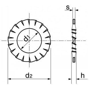 RONDELLE EVENTAIL A DENTURES EXTERIEURES TYPE "AZ" INOX A2