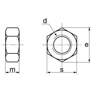 ECROU HEXAGONAL TYPE ''HU'' INOX A2