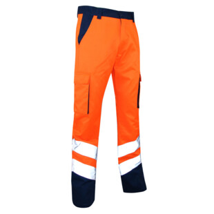 PANTALON BALISE HV ORANGE FLUO/BLEU NUIT 1408