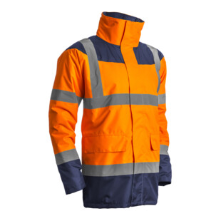PARKA KETA MATELASSEE POLYSTER HI-VIZ ORANGE/MARINE