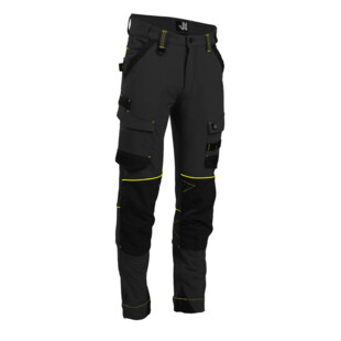PANTALON DE TRAVAIL SACHA NOIR/JAUNE FLUO